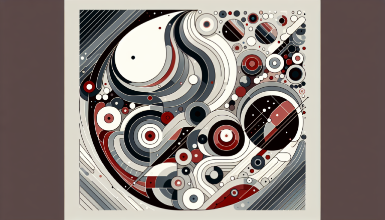 Abstract geometric pattern with circles and lines.