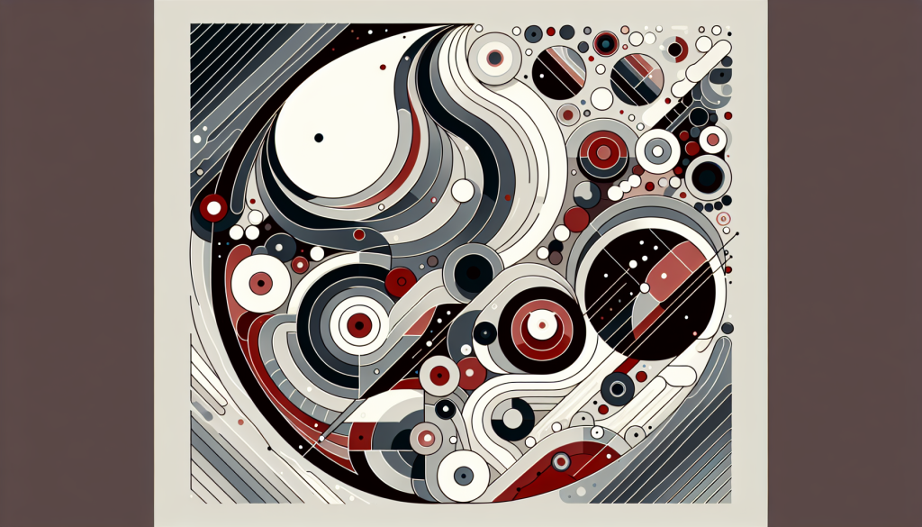Abstract geometric pattern with circles and lines.