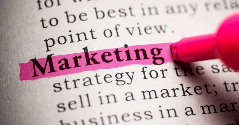 Highlighted marketing text in book