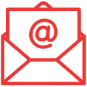Red envelope icon with email symbol