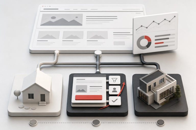 Website investment decision matrix comparing a simple site, conversion improvements, and a custom website build.